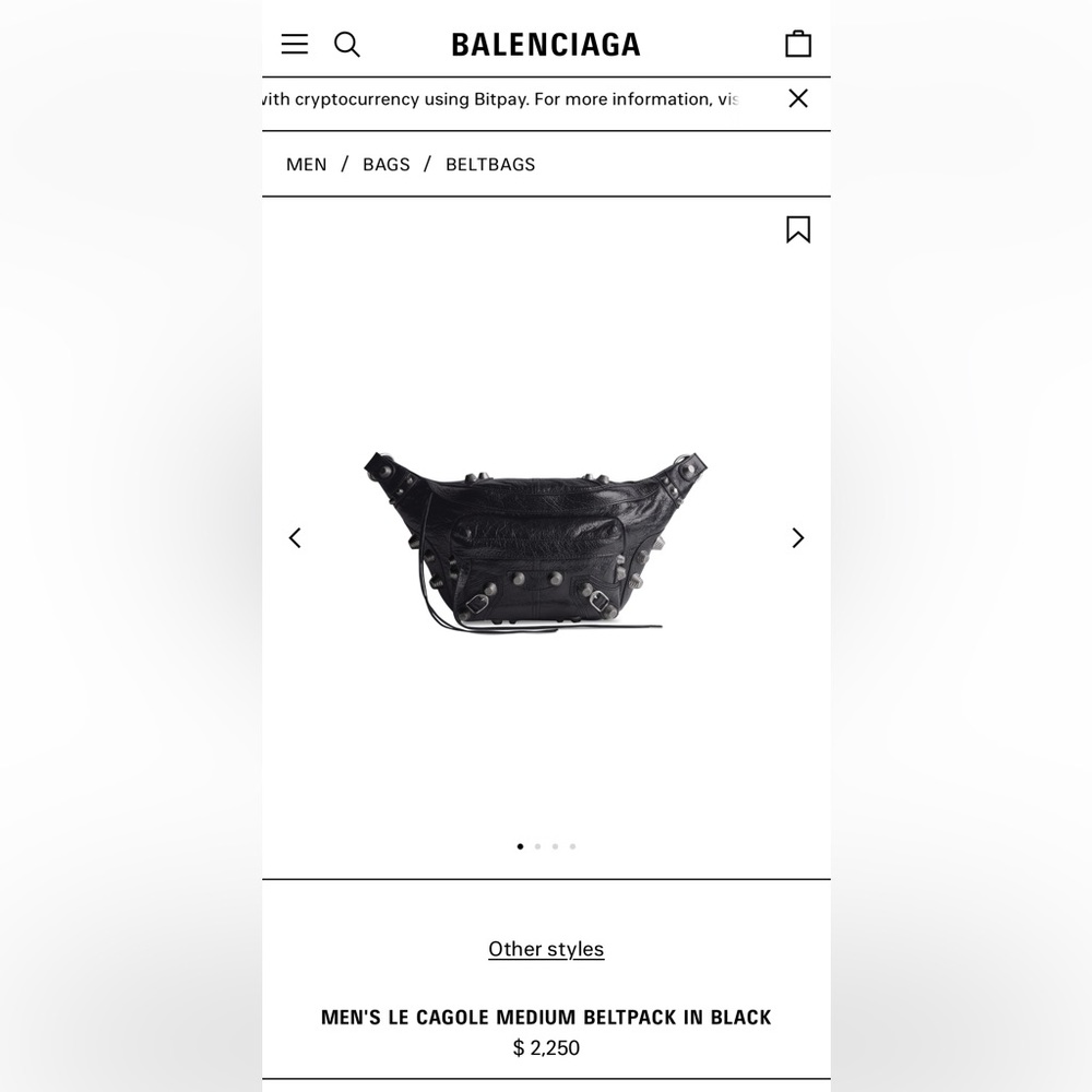 Balenciaga fanny pack waist bag bumbag women’s men’s cracked leather Italy - Picture 8 of 8